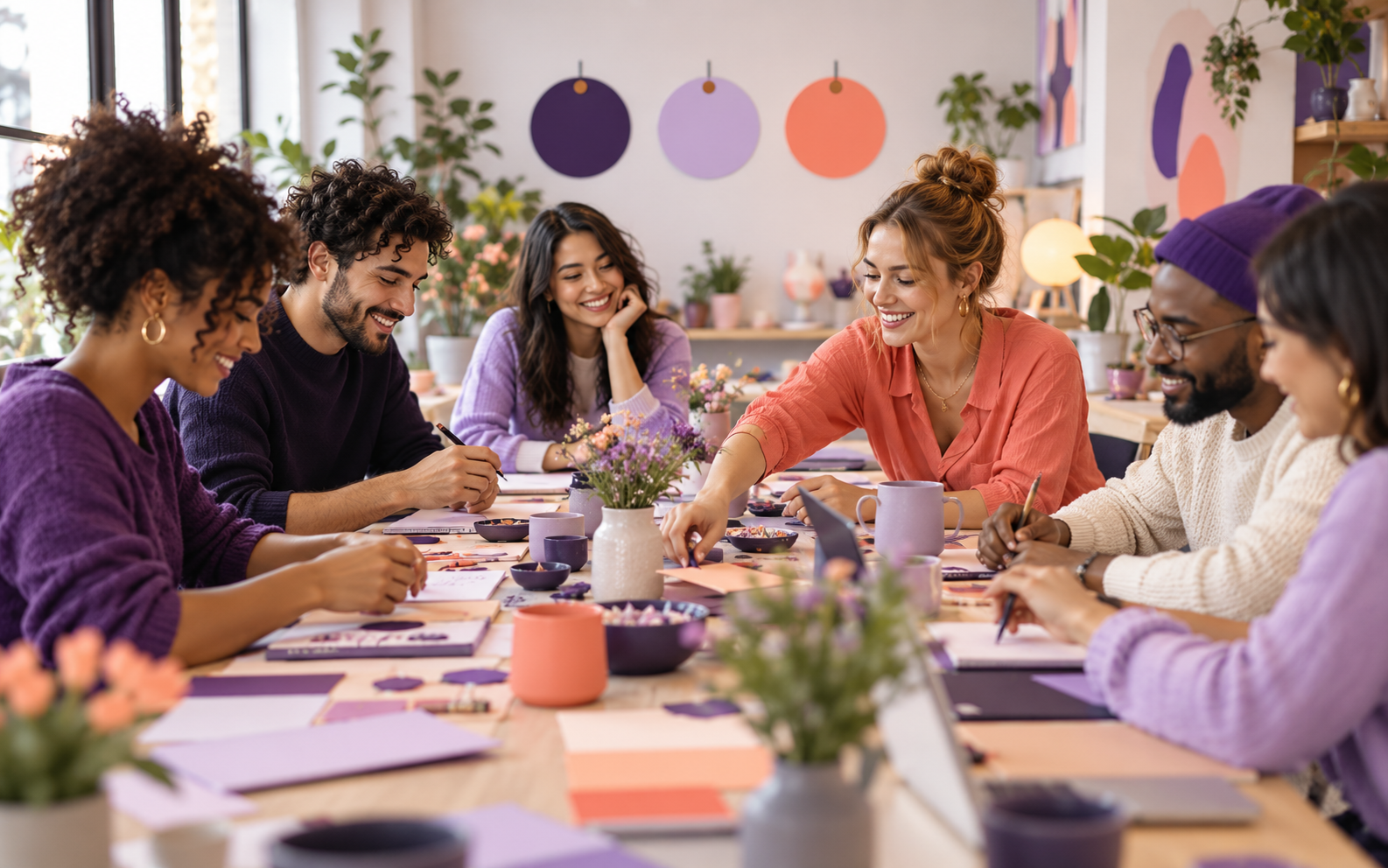 People attending a creative workshop